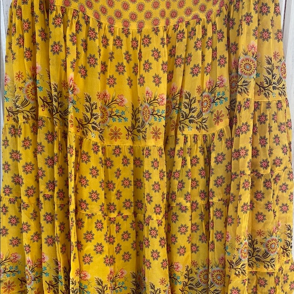 Anthropologie Yellow Floral Skirt - Picture 7 of 8